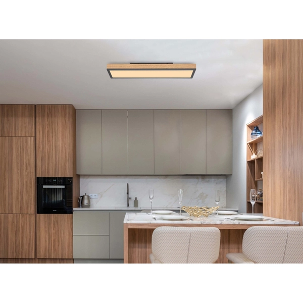 Przysufitowa lampa Doro 416080WD prostokątna LED 18W drewno