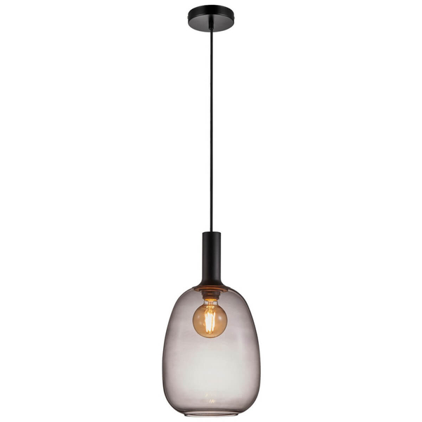 Wisząca lampa do jadalni Alton 47303047 szklana czarny przydymiony