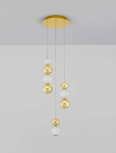 Salonowa lampa wisząca Ponce kaskada nad stół LED 18W 3200K złota