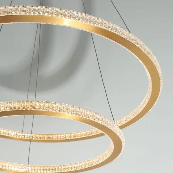 Wisząca LAMPA modernistyczna MONTE LE41691 Luces Exclusivas okrąga OPRAWA metalowy ZWIS glamour LED 56W 2926K pierścień ring