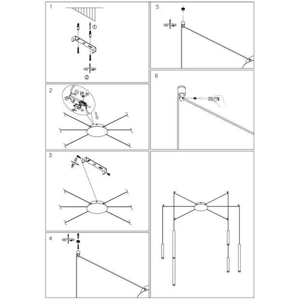 Lampa wisząca LORENZ 74403/06/30 Lucide metalowa tuby LED 24W 3000K czarny