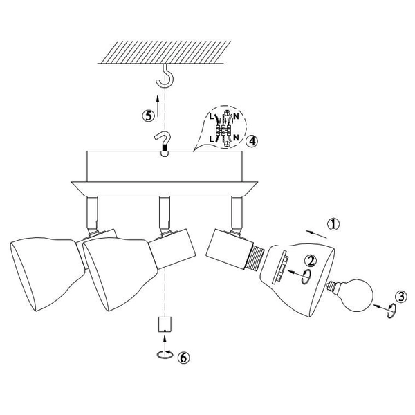 Kierunkowa lampa sufitowa Vero do salonu nad stół stal