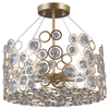 Plafon LAMPA sufitowa NARDO PNPL-33064-5-CH.G Italux metalowa OPRAWA okrągła z kryształami glamour złota szampańska