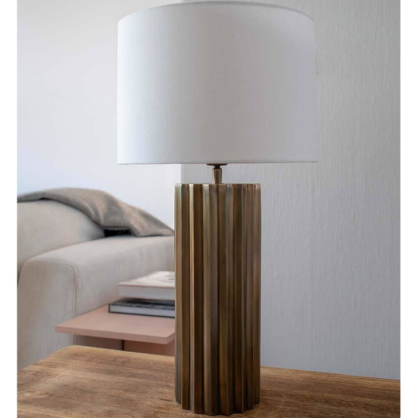 Nocna lampa z abażurem Hashira 108669 Markslojd biały brązowy