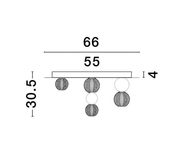 Przysufitowa lampa pokojowa Ponce plafon LED 32W złoty