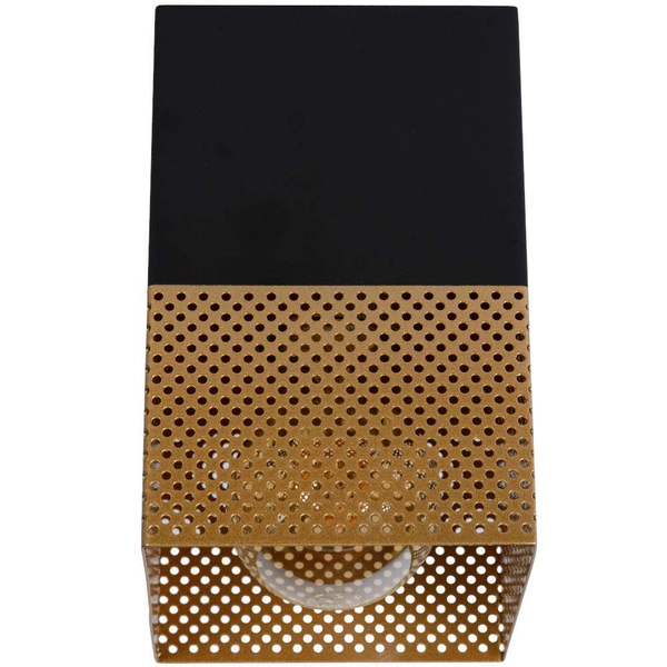 Industrialna LAMPA sufitowa RENATE 21123/01/02 Lucide loftowa OPRAWA siatka metalowa kostka czarna złota