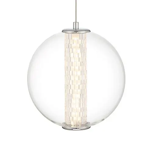 Szklana lampa wisząca kula Atomo QN-ATOMO-1P-PC LED 9W 3000K srebrny