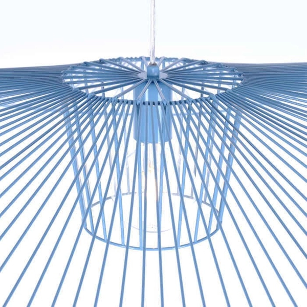 Druciana LAMPA wisząca KP-21 NIEBIESKI industrialny ZWIS druciany do salonu