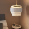 Lampa wisząca glamour L&-191532 Light& frędzle białe złota