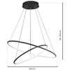 LAMPA wisząca ORION ML508 Milagro OPRAWA futurystyczna LED 53W 3000K circles rings czarna