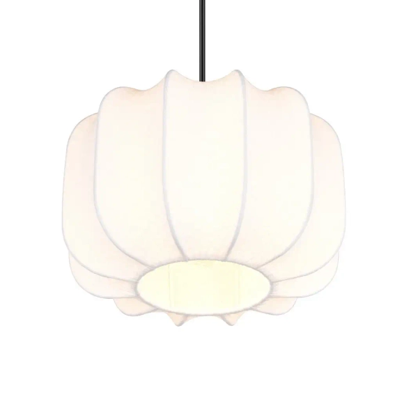 Materiałowa lampa wisząca MADELINE R31971001 do salonu czarny biały