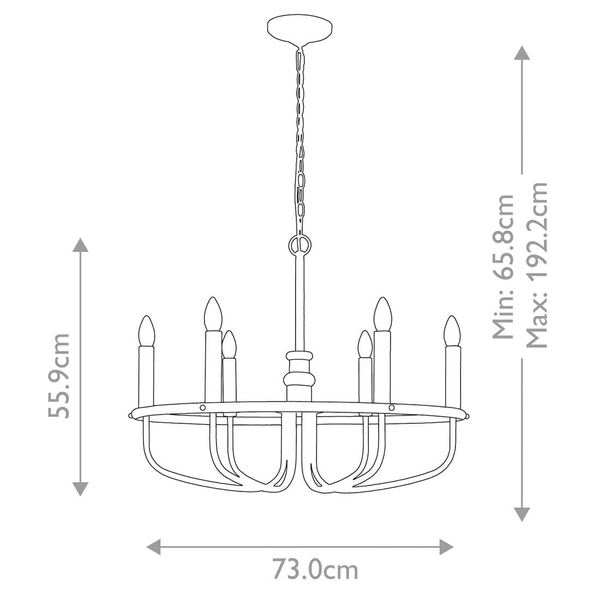 Świecznikowy żyrandol metalowy Capitol Hill KL-CAPITOL-HILL6-BN srebrny