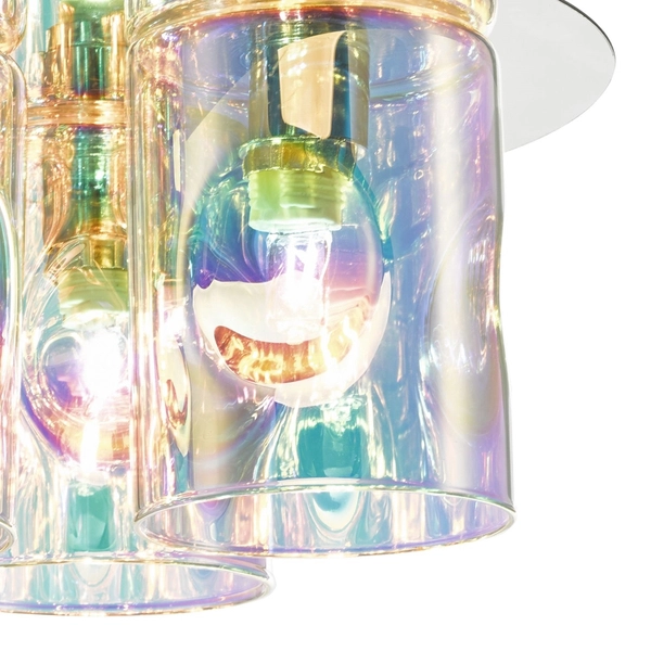Lampa sufitowa Inter INT5350 Dar Lighting szklane tuby iryzowane chrom