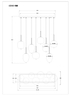 Lampa wisząca Blacky 15345-8MM designerska mosiądz przydymiona