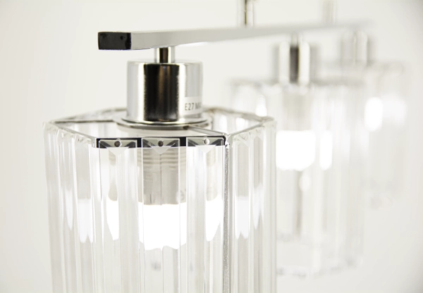 Kryształowa lampa wisząca 6791/3 8C do sypialni chrom