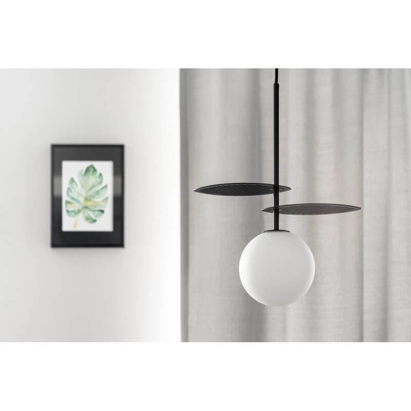 Wisząca lampa nad stół Fyllo FYA122P0 kula ball biała czarna