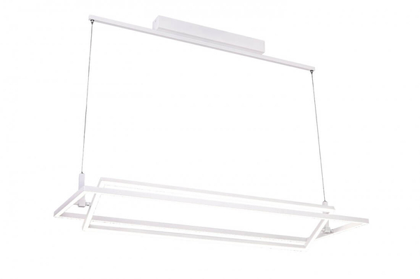 Biała lampa wisząca Viena do salonu LED 70W 3000K frame prostokąt