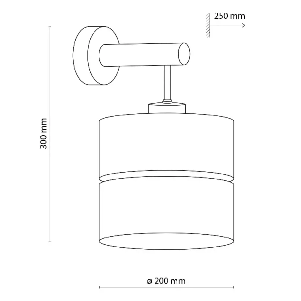 Skandynawska lampa ścienna Eco 5776 tuba sosna lniana beżowy