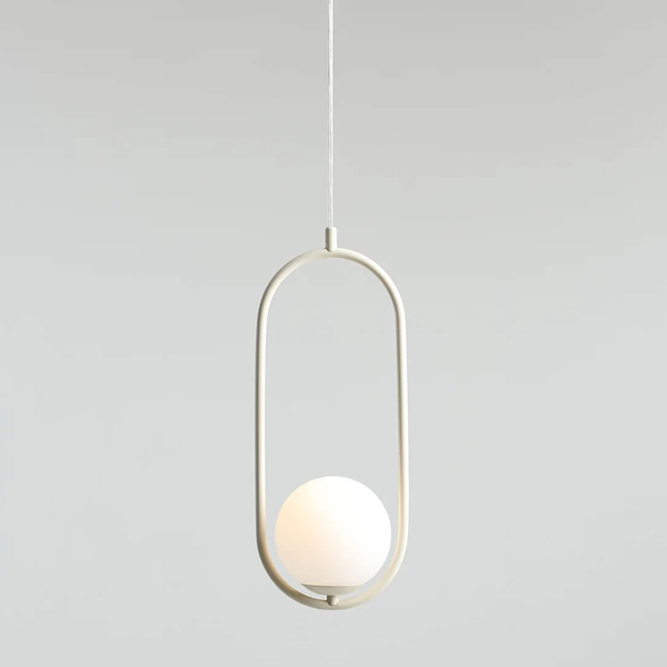Lampa wisząca kulista Riva 1086G9 Aldex metalowa kremowa biała