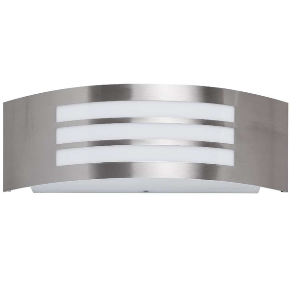Ścienna LAMPA zewnętrzna ROMA 8410 Rabalux półokrągła OPRAWA metalowa elewacyjna outdoor IP44 satynowy chrom biała