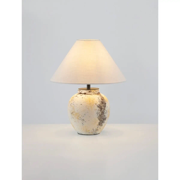 Ceramiczna lampa stołowa BELUNCA LE45282 do sypialni biały beżowy