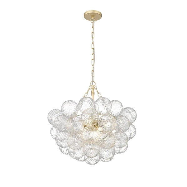 Molekułowa wisząca lampa COMO złoty mat metalowa szklana art deco G9 7p P07552AM