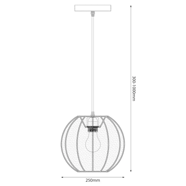 Loftowa wisząca lampa Dana ML1806 kula z tkaniny czarny