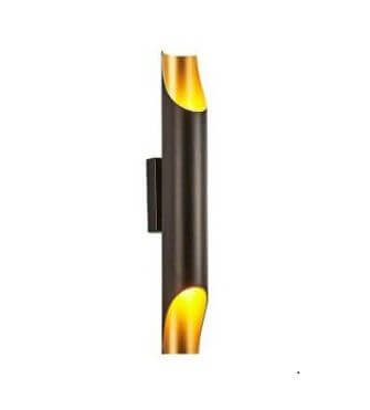 LAMPA ścienna AGI KGDE14 Abigali metalowa OPRAWA kinkiet tuba czarna złota