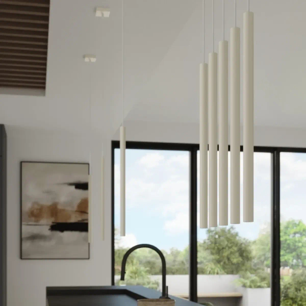 Wisząca lampa podłużna PASTELO SL.1513 podwójne tuby beżowe OUTLET