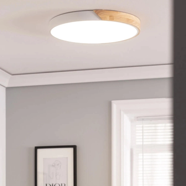 Salonowy plafon Lagio ABR-PLOL-B-40W LED 36W 3000-5700K biały drewniany