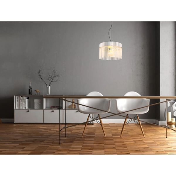 Zwisowa lampa szklana GORLEY 15698HM glamour złota przezroczysta