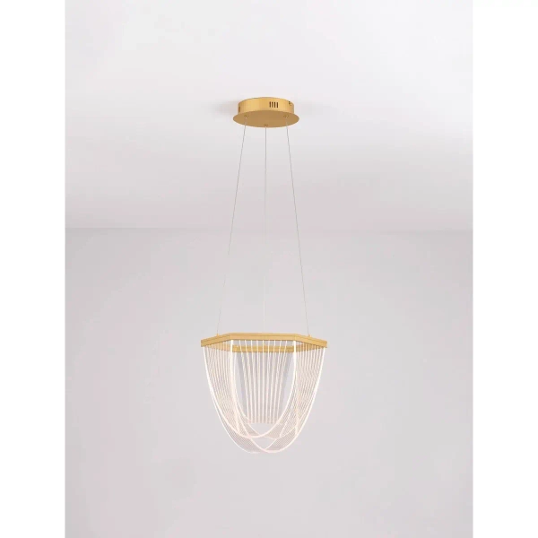 Owalna wisząca lampa ZARLINO LE45391 LED 20W 3000K złota