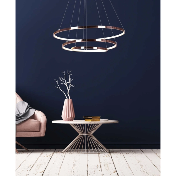 LAMPA wisząca K-8153 KAJA metalowa OPRAWA okrągły ZWIS pierścienie LED 113W 4000K rings złote