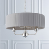 Żyrandol Highclere 94394 Endon plisowany abażur nikiel szary