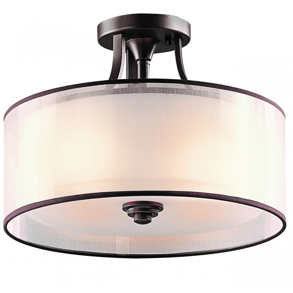 Plafon LAMPA sufitowa Lacey KL-LACEY-SF-MB Elstead KICHLER szklana OPRAWA okrągła retro brązowa biała