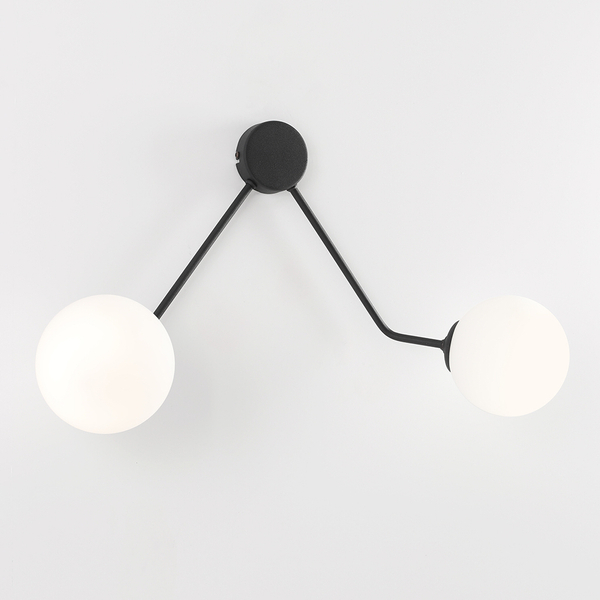 Ścienna lampa czarna Holm 1082D1 Aldex szklane kule lampa do jadalni