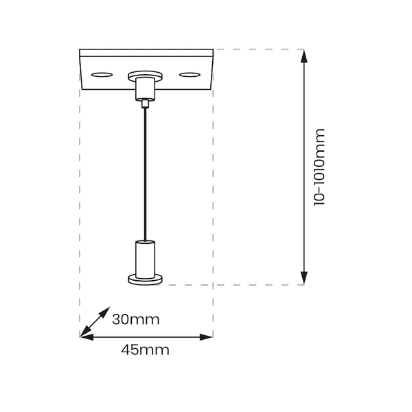 Zawiesie prowadnica 1-fazowa do systemu szynowego Track Light ML0720 czarna
