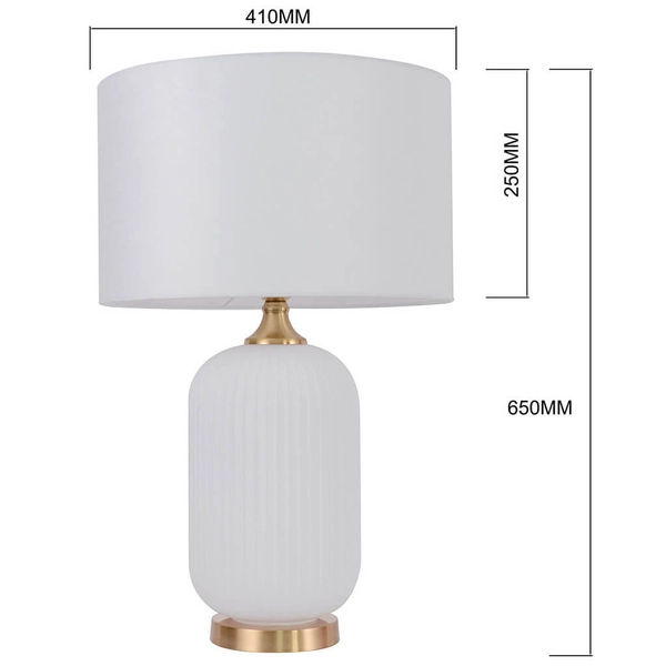 Lampka nocna do sypialni Tamiza LP-1515/1T big white z abażurem biała złota