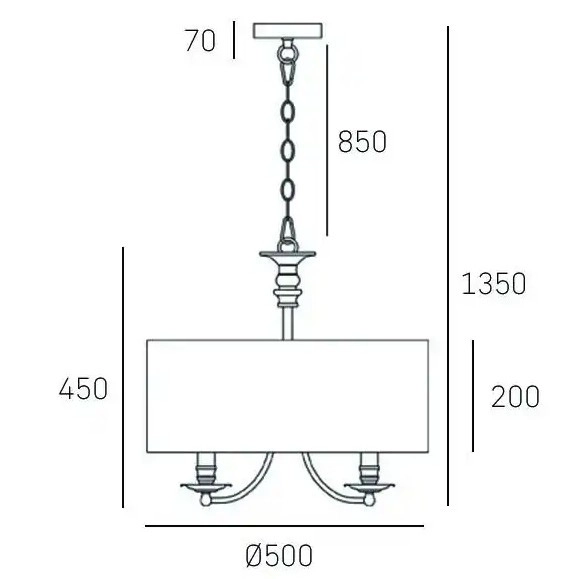 Abażurowa LAMPA wisząca ABU DHABI P05697CH-BK Cosmolight klasyczny zwis na łańcuchu czarna