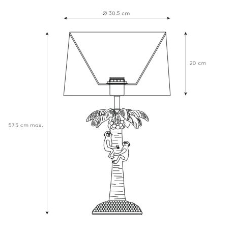 Orientalna LAMPKA stojąca EXTRAVAGANZA COCONUT 10505/81/30 Lucide dekoracyjna LAMPA biurkowa abażurowa małpki czarne