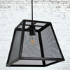LAMPA wisząca MADERA 310354 Polux metalowa OPRAWA klatka zwis siatka czarna