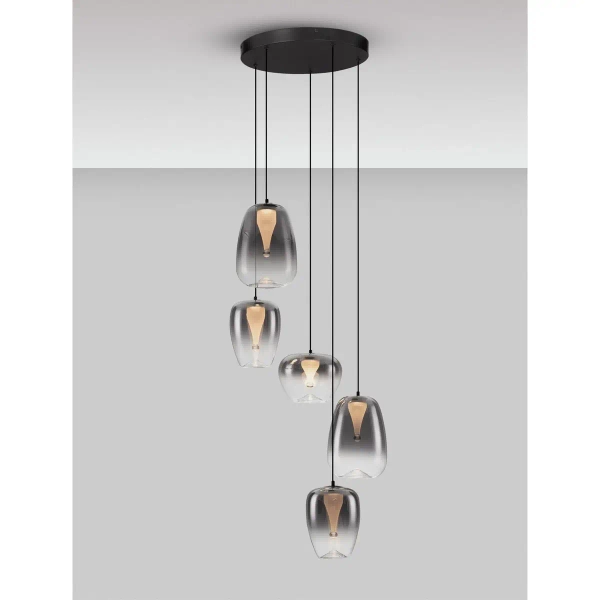 Wisząca lampa do salonu JAREVIA LE45123 LED 18W 3000K kaskada szara