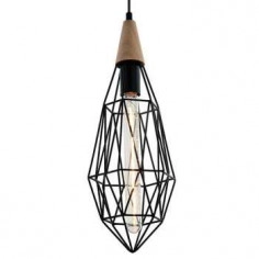 Industrialna LAMPA wisząca MAELLE MDM-2595/1S BK Italux druciana OPRAWA zwis drut czarny