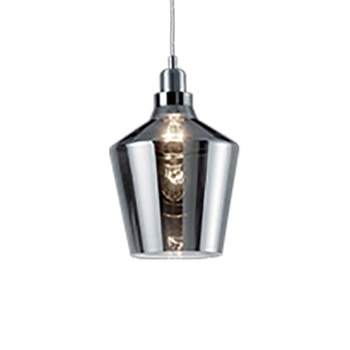 Szklana lampa wisząca Calais loftowa do kuchni nad wyspę czarna