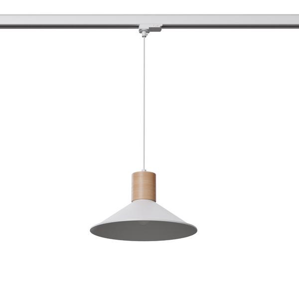Lampa wisząca do szyny 3-fazowej JAGA MYL.00223 drewniana biały