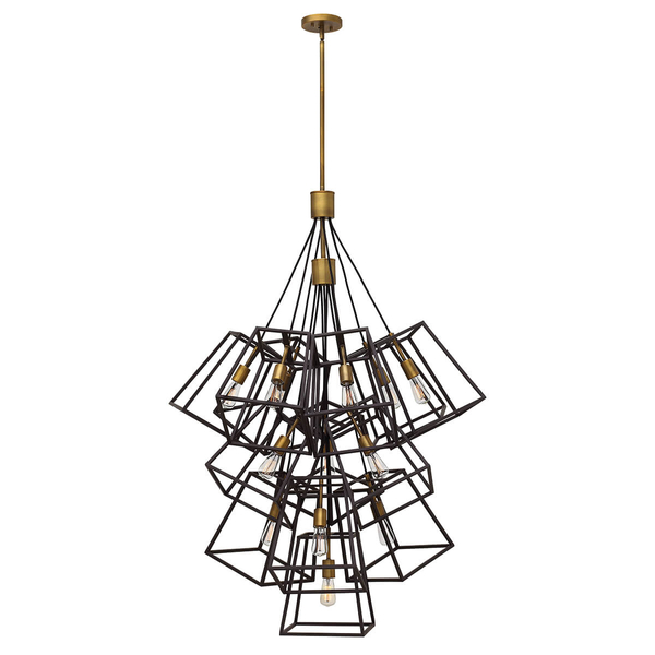 Wisząca lampa industrialna Fulton HK-FULTON-13P czarna mosiądz