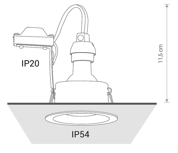 Oczko do zabudowy Charlie 8366 łazienkowa lampa metalowa biała