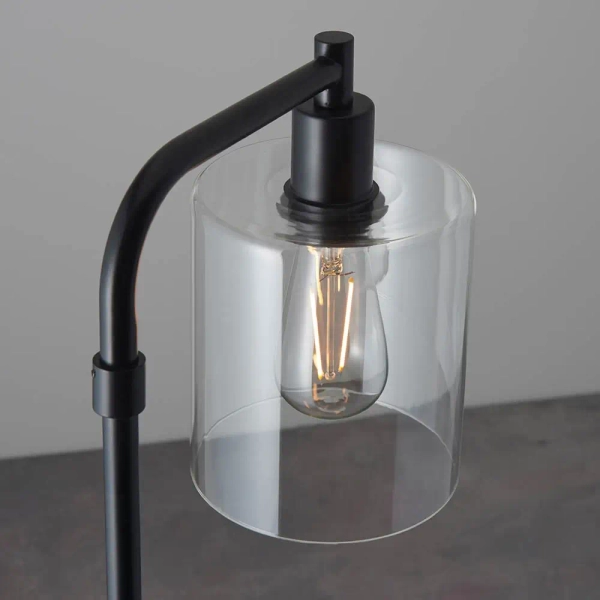 Podłogowa lampka do sypialni Toledo 95456 z wtyczką czarny przezroczysty