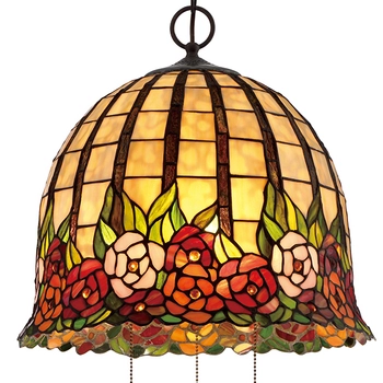 Żyrandol LAMPA wisząca QZ-ROSECLIFFE-P Elstead QUOIZEL metalowa OPRAWA klasyczny ZWIS na łańcuchu brąz multikolor