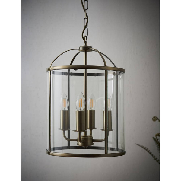 Lampa wisząca Lambeth 69455 Endon szklana kopuła antyczny mosiądz